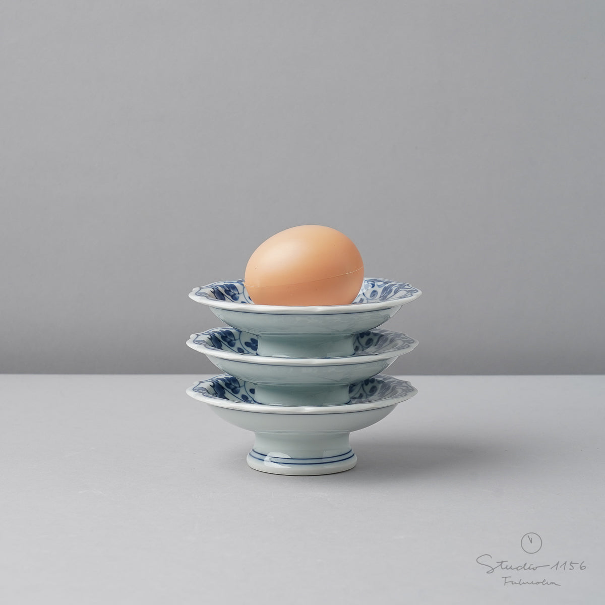 波佐見焼 染付間取山水 桔梗渕高台皿 10cm Takayama Studio1156