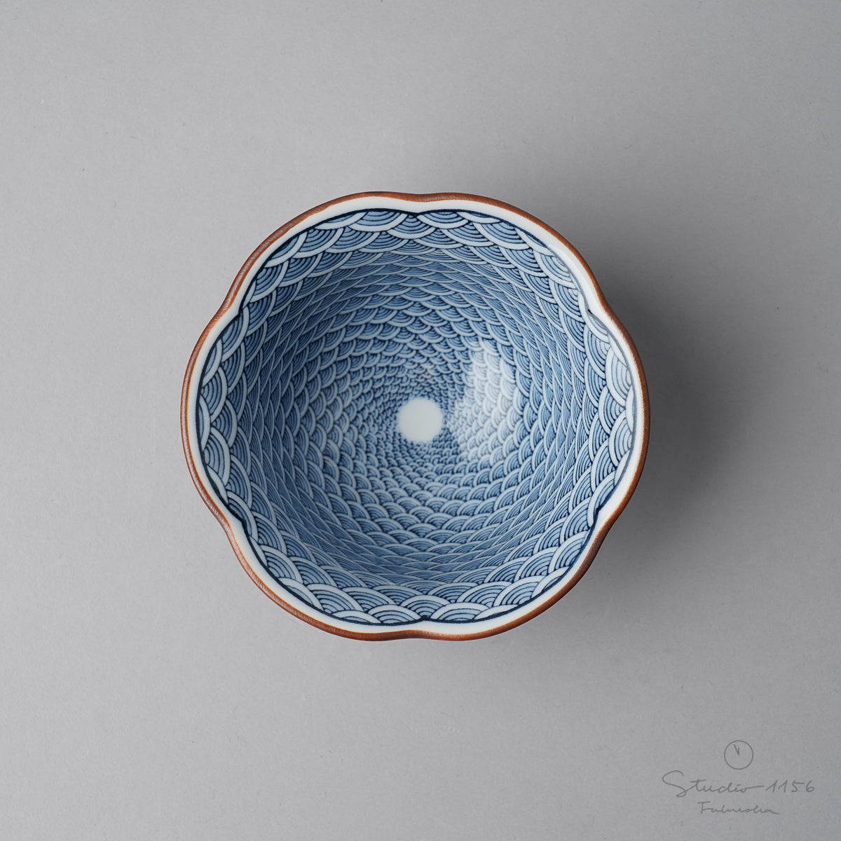 波佐見焼 染付 六方花型小鉢 9cm Takayama Studio1156