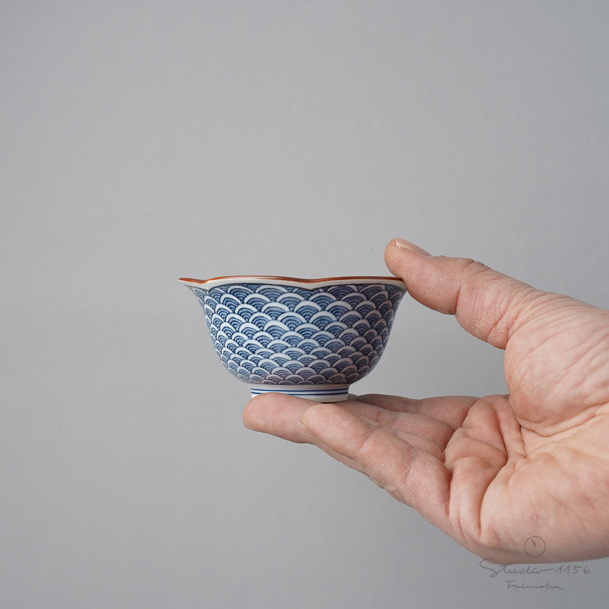 波佐見焼 染付 六方花型小鉢 9cm Takayama Studio1156