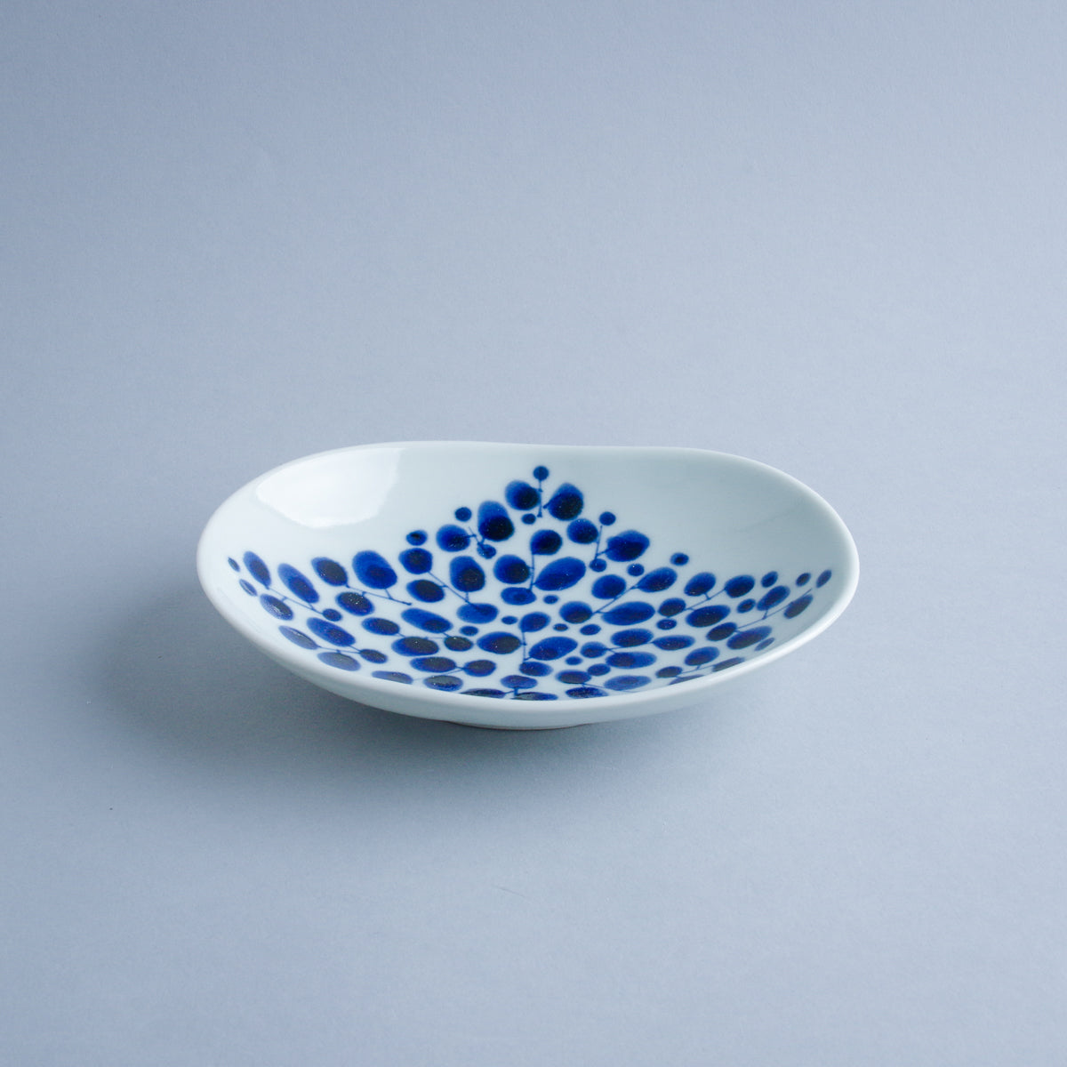波佐見焼 染付木立 楕円皿(中) 15.5cm Yamashita Studio1156