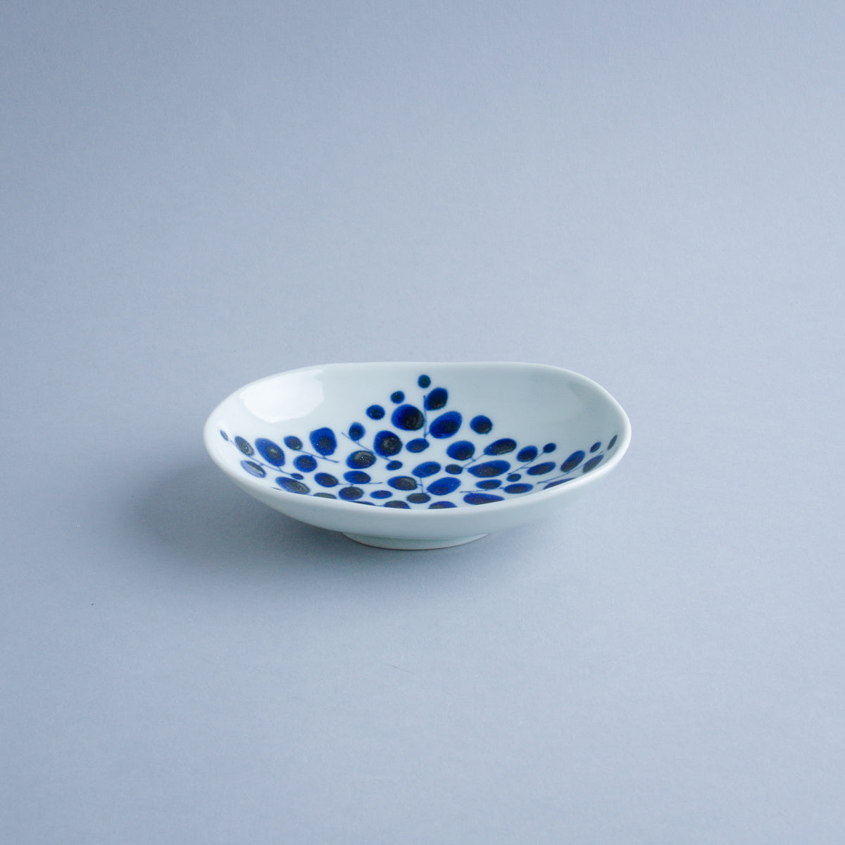 波佐見焼 染付木立 楕円皿(小) 13cm Yamashita Studio1156