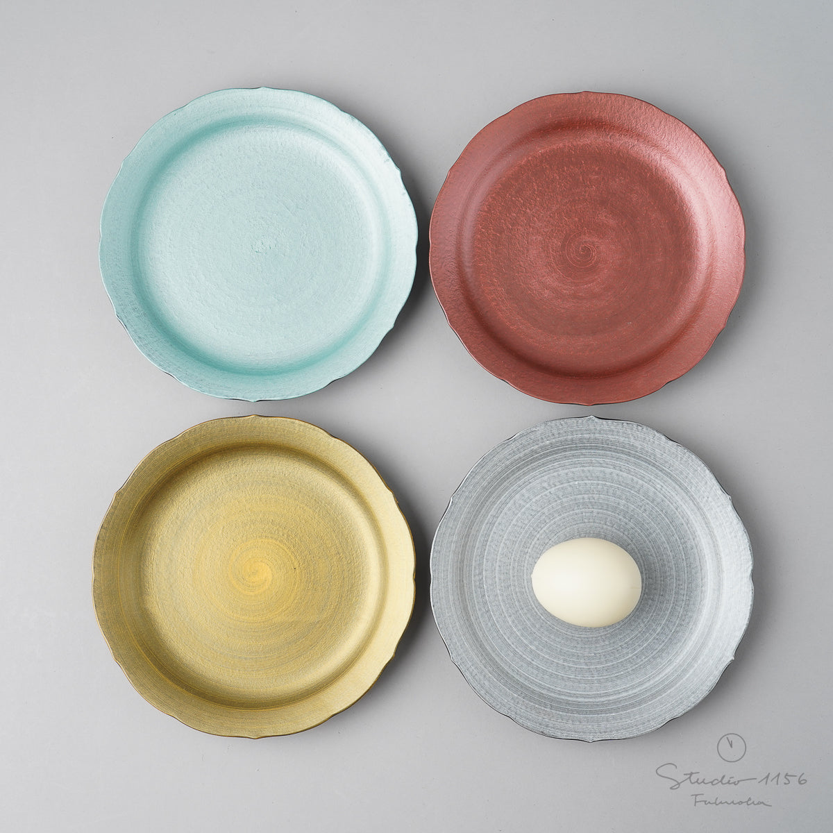 有田焼 焼〆 桔梗皿(L) 16cm Yagenji Studio1156