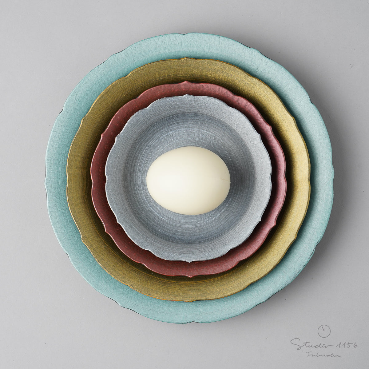 有田焼 焼〆 桔梗皿(L) 16cm Yagenji Studio1156