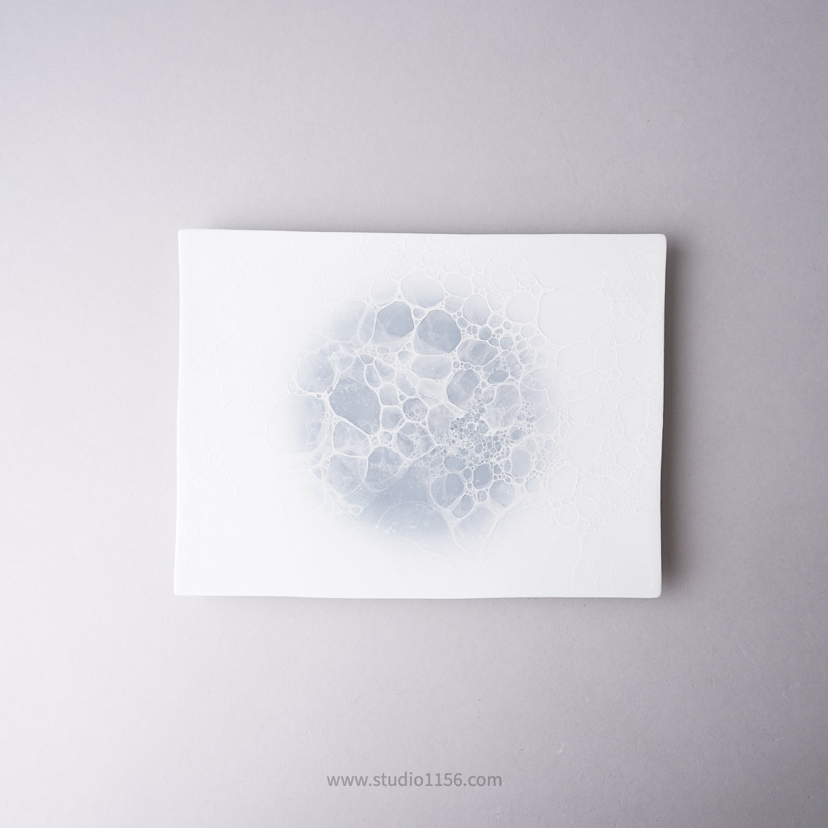 有田焼 泡シリーズ 長角フラットプレート 23.5cm グレー Yamahei Studio1156