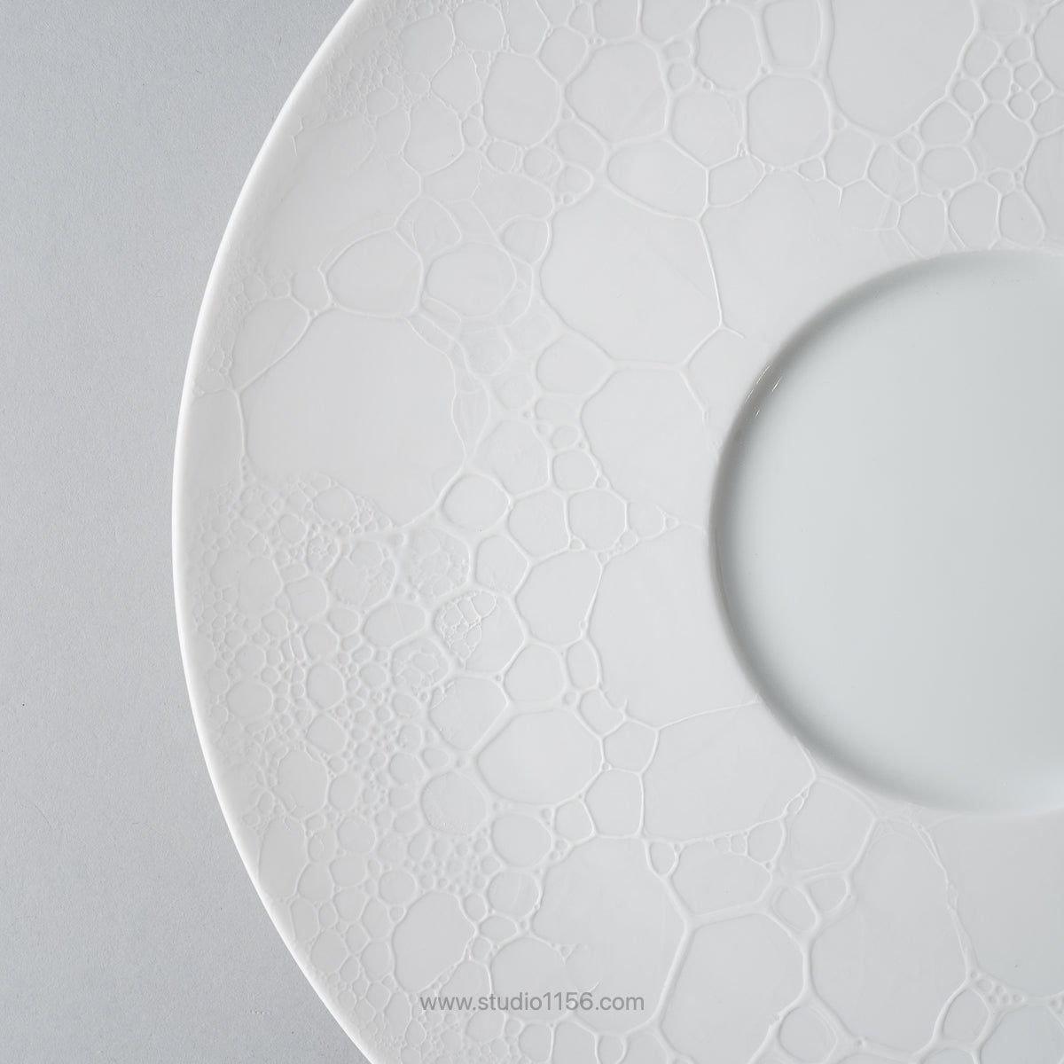 有田焼 泡シリーズ ワイドリムプレート 30cm 白泡白 Yamahei Studio1156