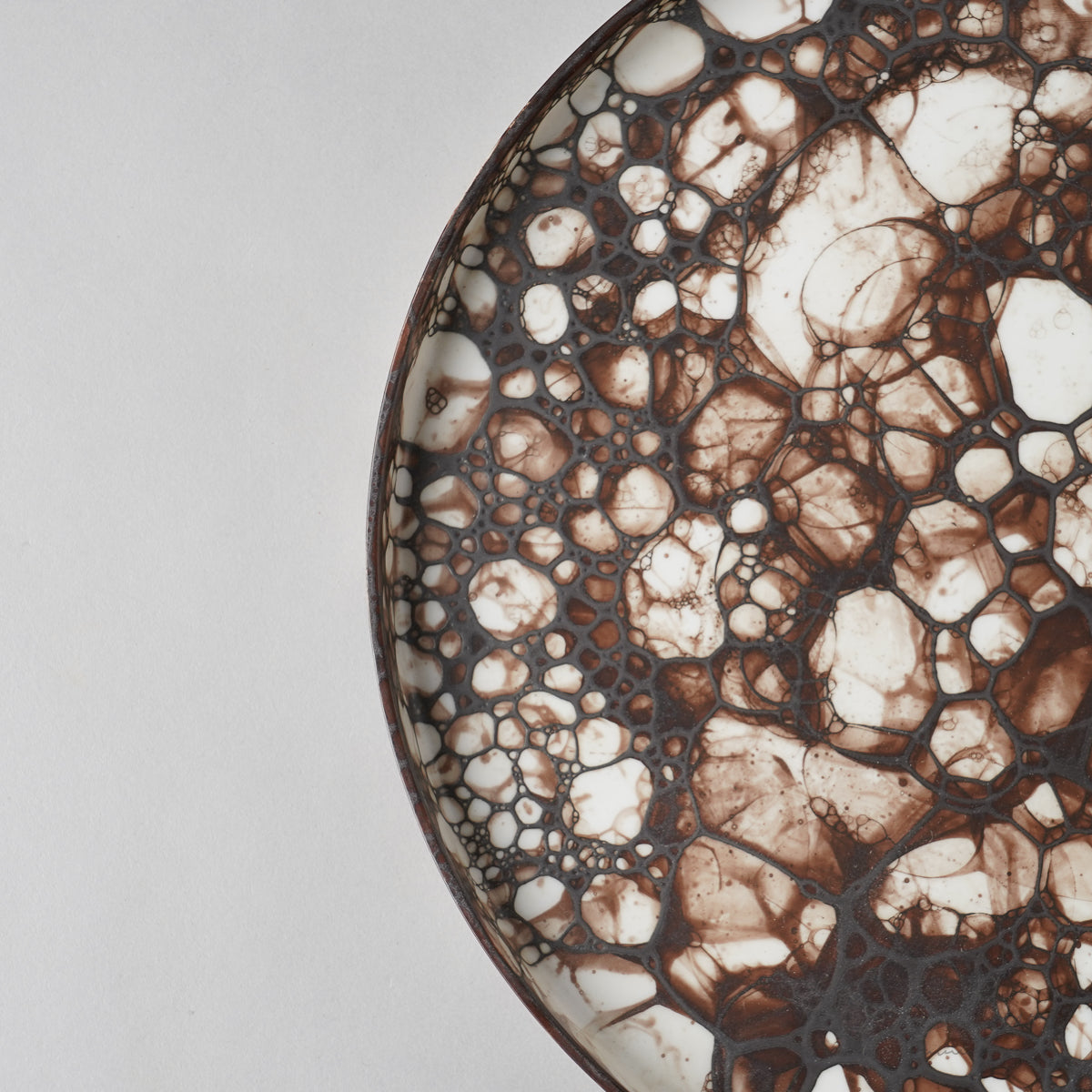 有田焼 フラットプレート w/ Straight-rim 19cm 錆泡白 Yamahei Studio1156