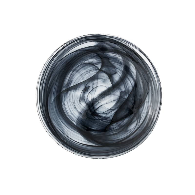 ガラス食器 水墨 フラットプレート 21cm BK/WH BK 黒 Yoshinuma-glass Studio1156