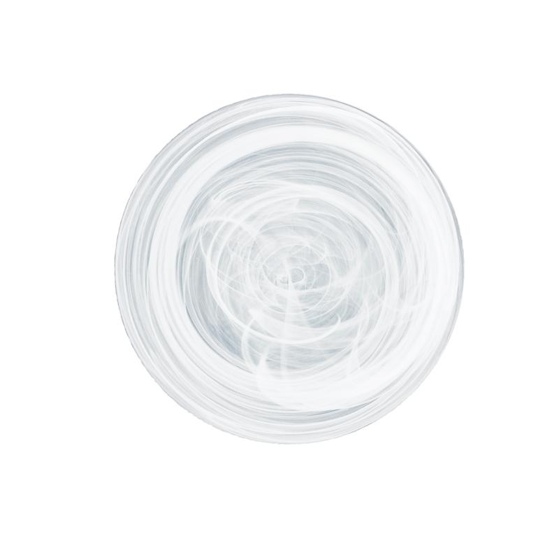ガラス食器 水墨 フラットプレート 21cm BK/WH WH 白 Yoshinuma-glass Studio1156