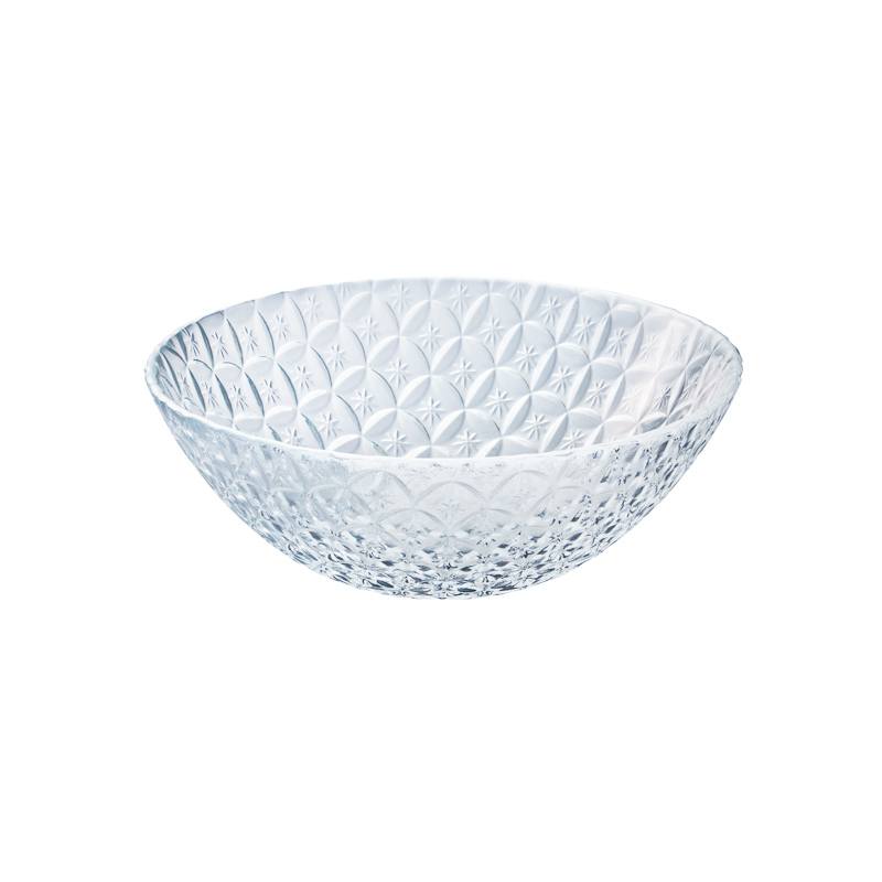 ガラス食器 七宝 中鉢 17cm BK/WH/CR CR クリア Yoshinuma-glass Studio1156