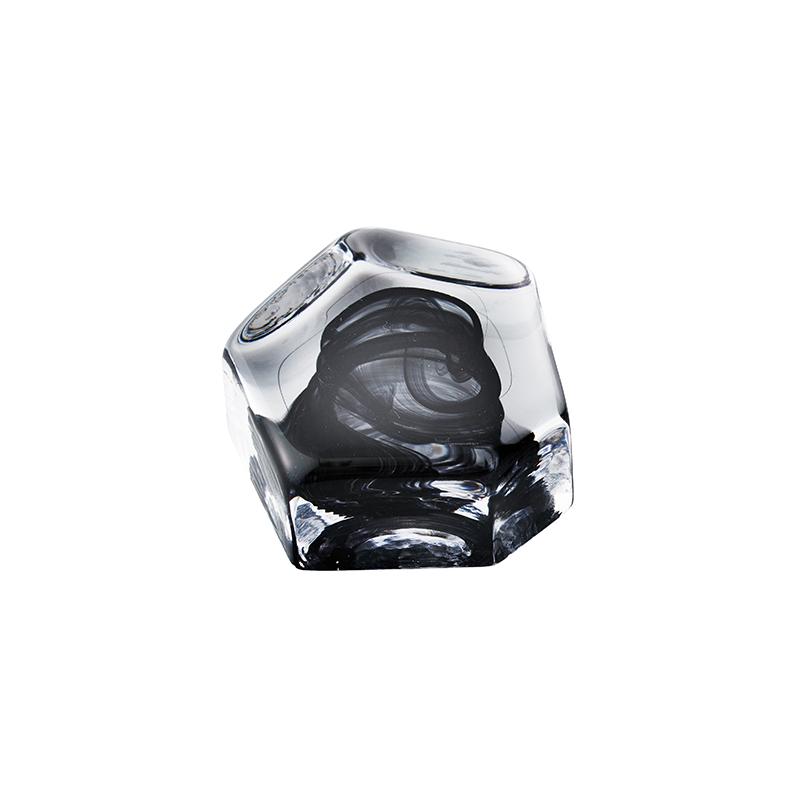ガラス食器 水墨 変形多角形アミューズ 6.5cm BK/WH/CR 水墨(BK 黒) Yoshinuma-glass Studio1156