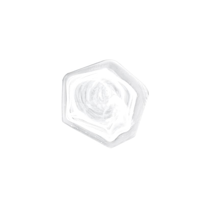 ガラス食器 水墨 多角プレート 11.5cm BK/WH/CR 水墨(WH 白) Yoshinuma-glass Studio1156