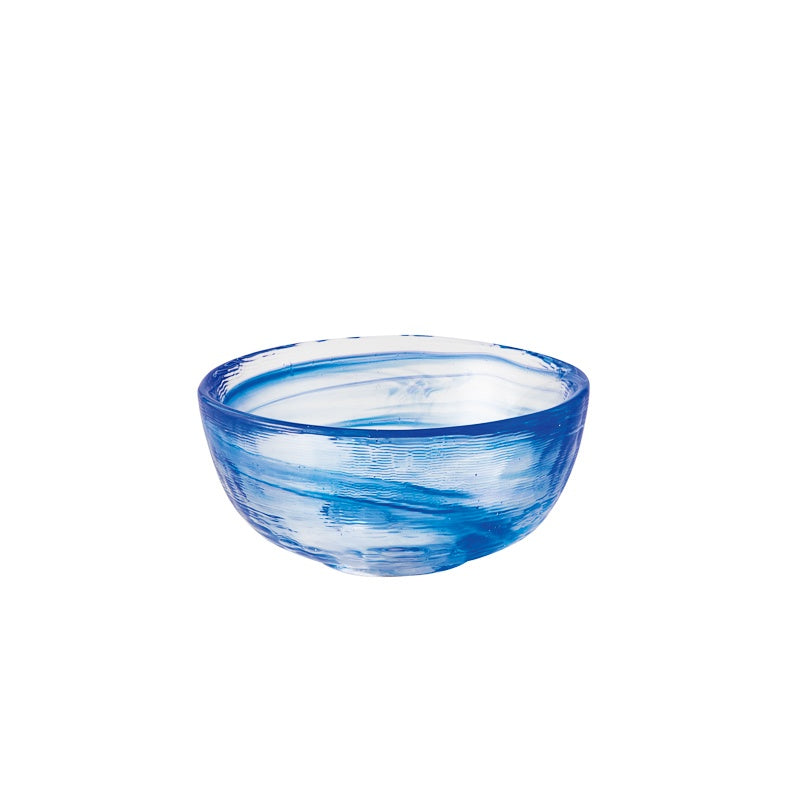 ガラス食器 藍シモ流し 豆鉢 7.5cm Yoshinuma-glass Studio1156