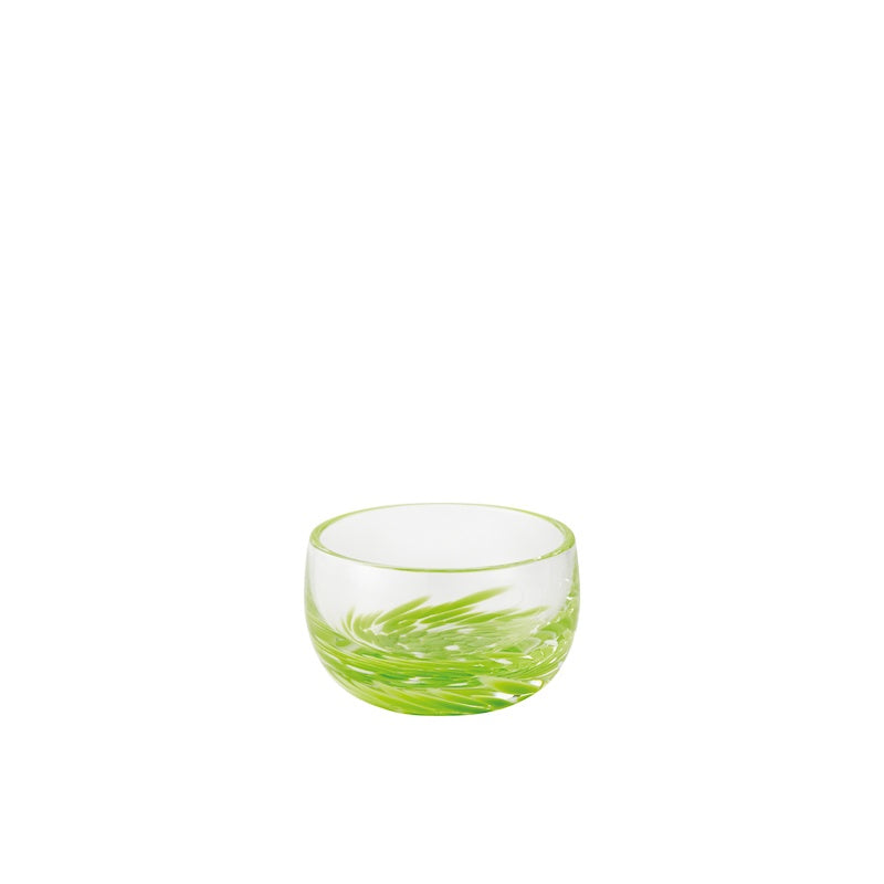 ガラス食器 流彩 丸珍味(豆) 5cm 緑 Yoshinuma-glass Studio1156