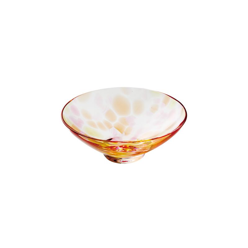 ガラス食器 花かがみ 向付 赤 13cm Yoshinuma-glass Studio1156