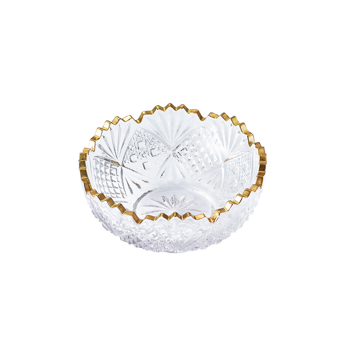 ガラス食器 新弥彦 中鉢向付 14cm GD/CR GD 天金 Yoshinuma-glass Studio1156