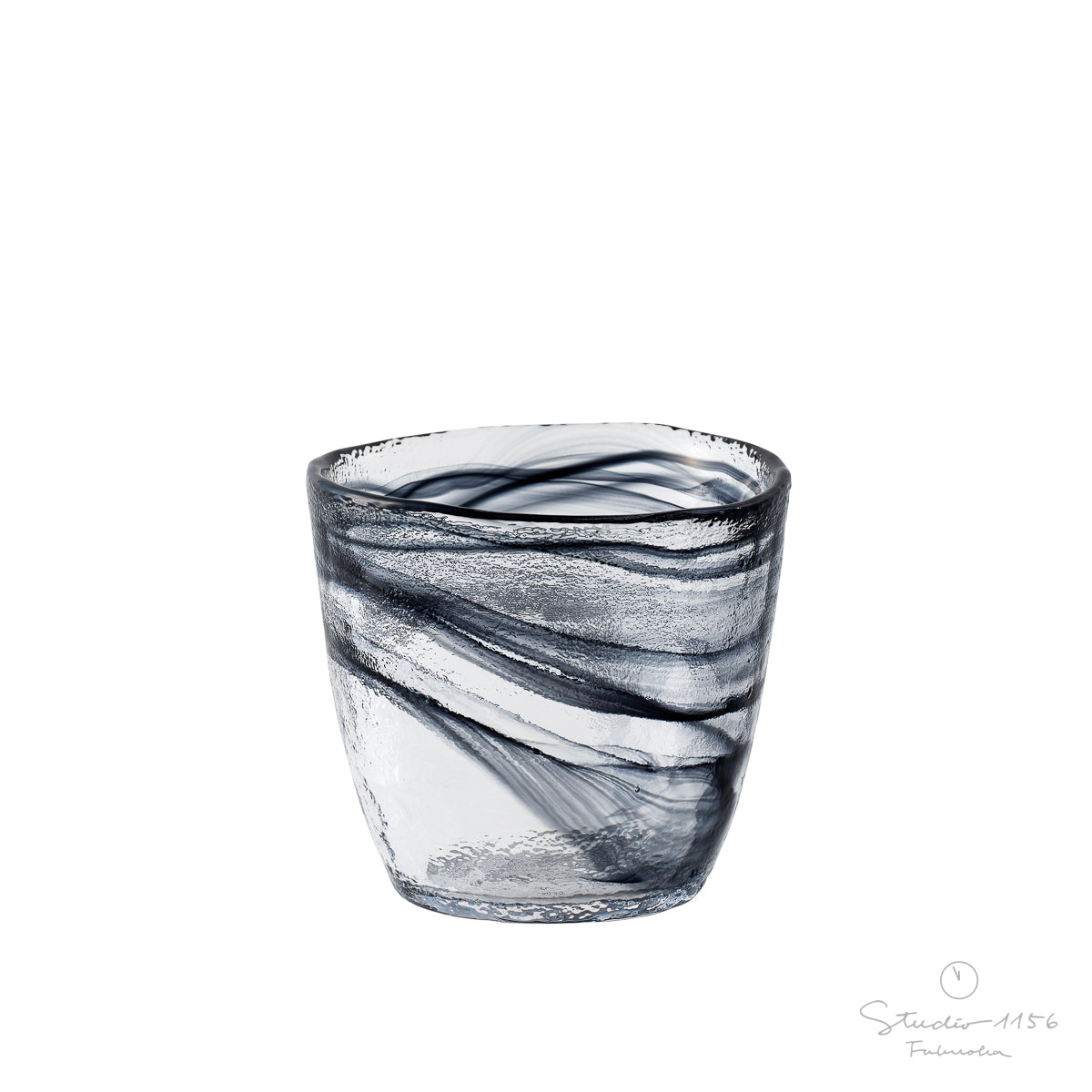 ガラス食器 水墨 フリーカップ 180ml BK/WH BK 黒 Yoshinuma-glass Studio1156