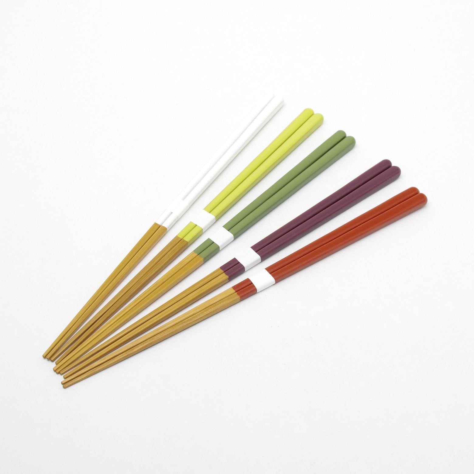 木竹工芸 彩がんこ箸(細) 緑 23.5cm Takebito Studio1156