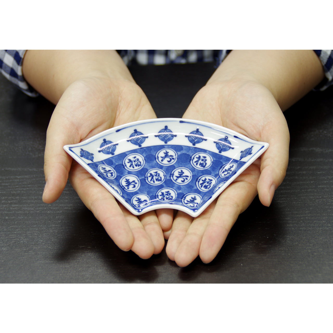 波佐見焼 丸紋福寿 扇皿 16cm Takayama Studio1156