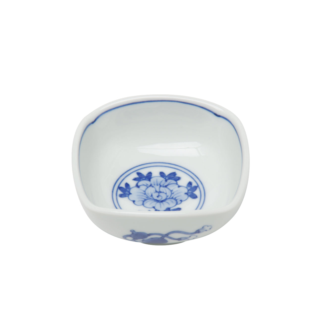 波佐見焼 染牡丹瓢 角小鉢 7cm Takayama Studio1156