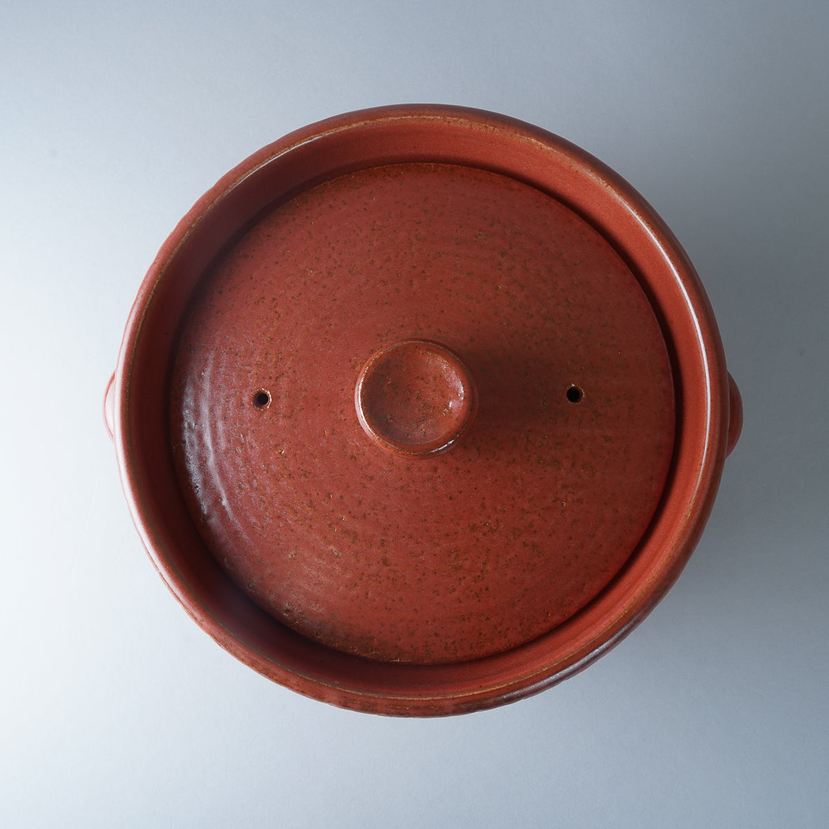 有田焼 赤釉 飛び鉋釜型鍋 五合炊き ご飯土鍋 24.5cm [オーブン直火対応] Anraku Studio1156