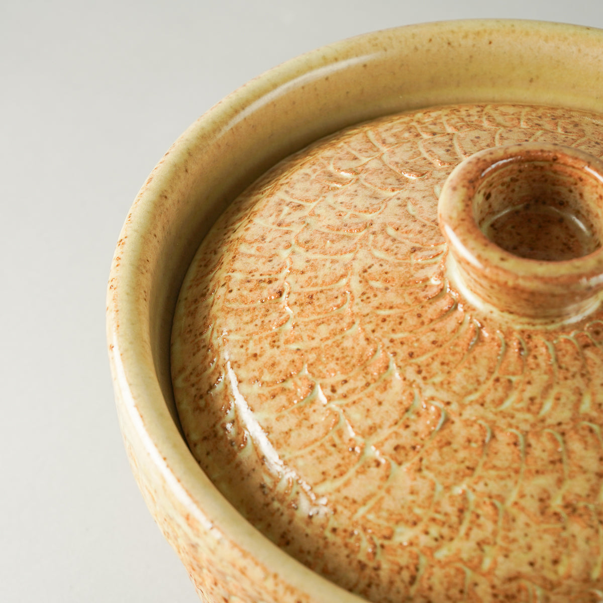 有田焼 濃茶 飛び鉋彫 ご飯土鍋 三合炊 [オーブン直火対応] 安楽窯