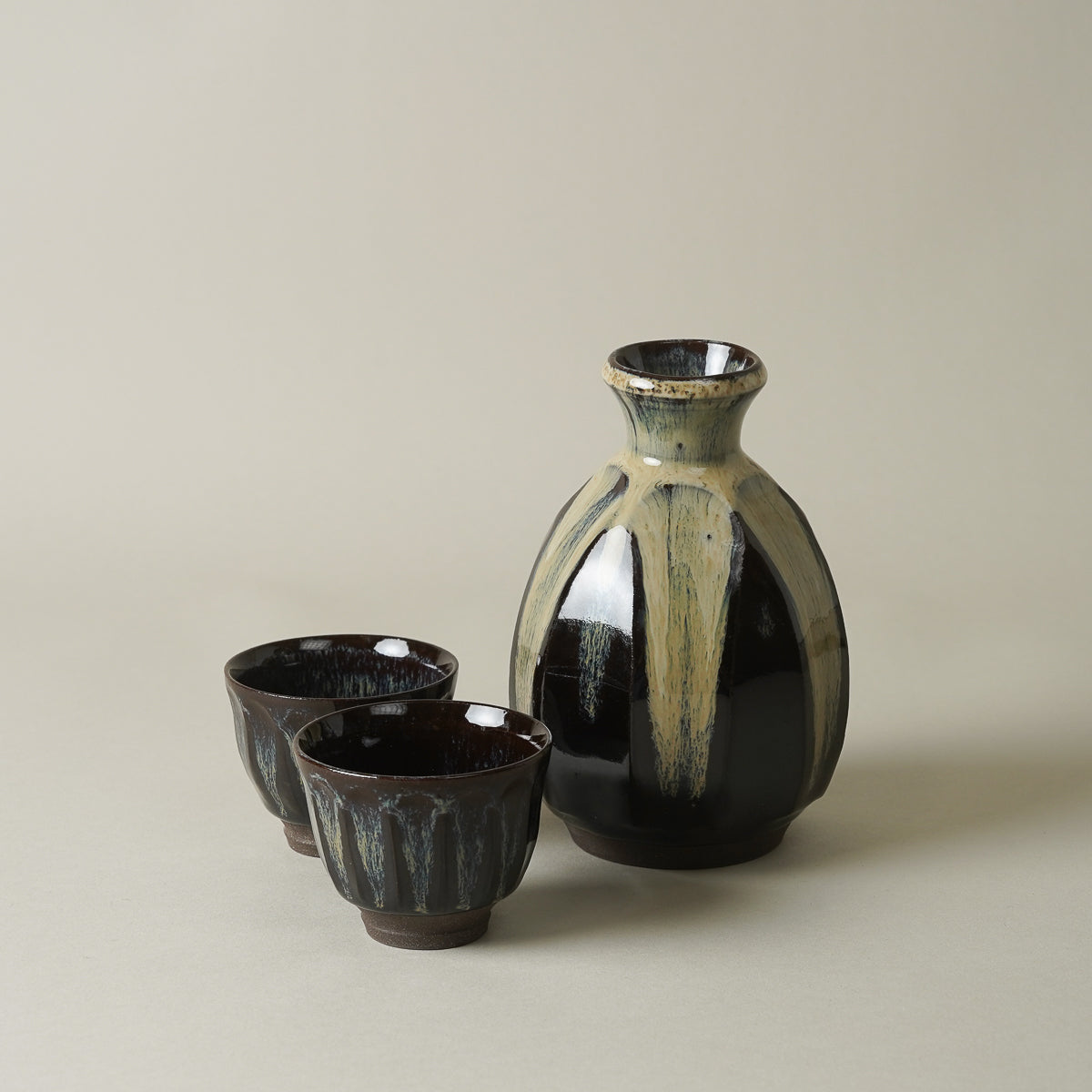 波佐見焼 朝鮮唐津 面取徳利/ぐい呑 (300ml / 60ml) Chojuro Studio1156