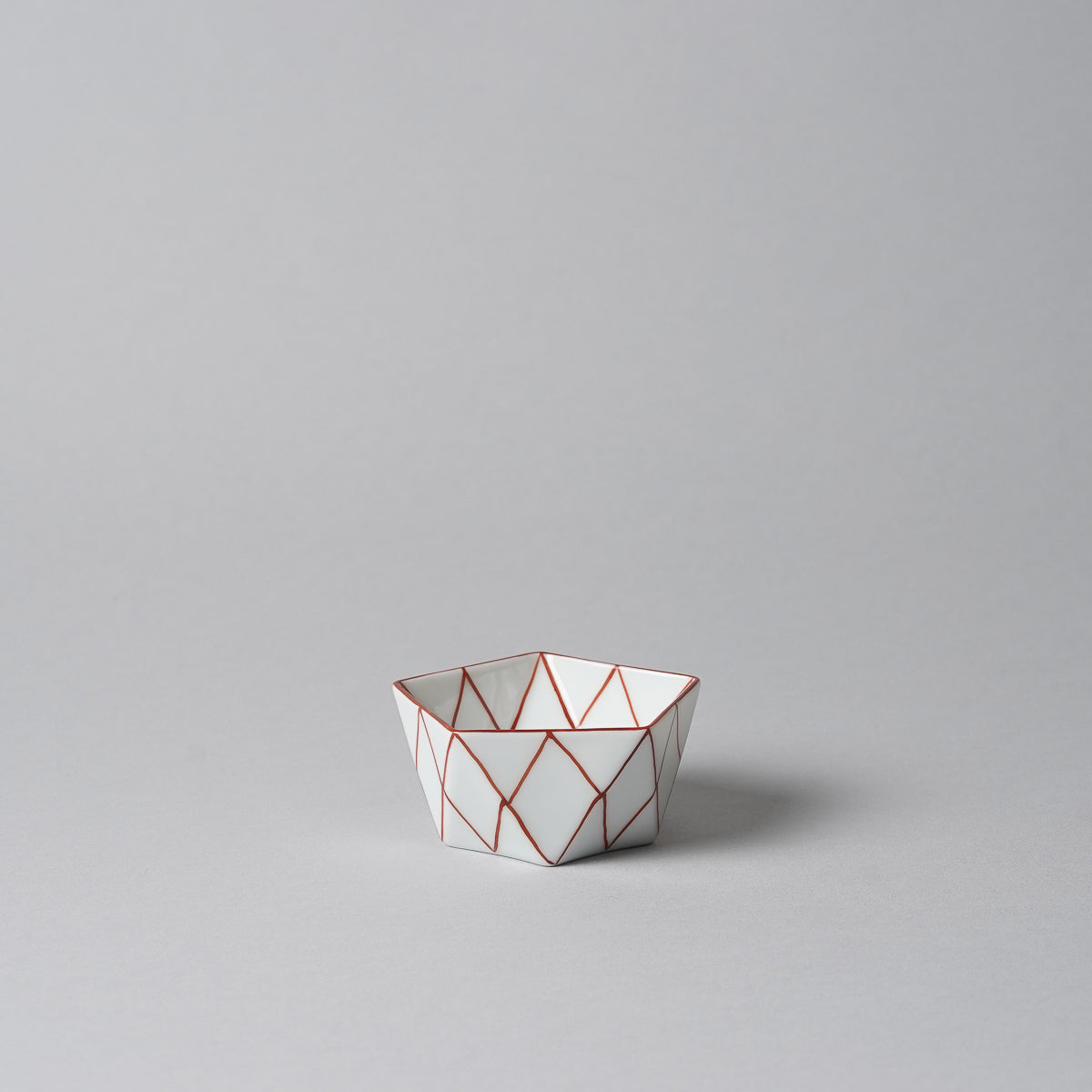 有田焼 ダイヤ五角豆鉢(小) 6.5cm [2 Colors] 朱網目紋 Denpei Studio1156