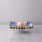 有田焼 染付割地紋 菊割長角六寸皿 18cm Fukusen Studio1156