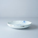 有田焼 染付花絵 薄手菊割取皿 16cm Fukusen Studio1156