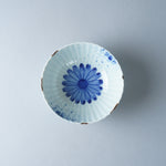 有田焼 染付花絵 薄手菊割小鉢 11.5cm Fukusen Studio1156