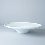 伊万里焼 上白磁ブラスト ワイドリムボウル 24.5cm Hataman Studio1156