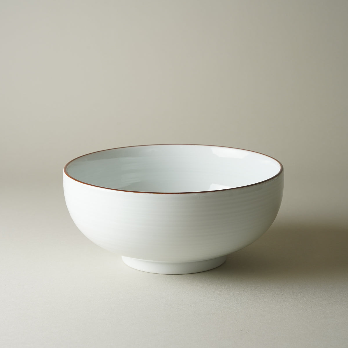 波佐見焼 六寸浅めん丼 麺鉢 18.5cm 白磁千段 Hakusan Studio1156