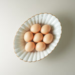 有田焼 菊型楕円鉢 古染唐草 25cm Housen Studio1156