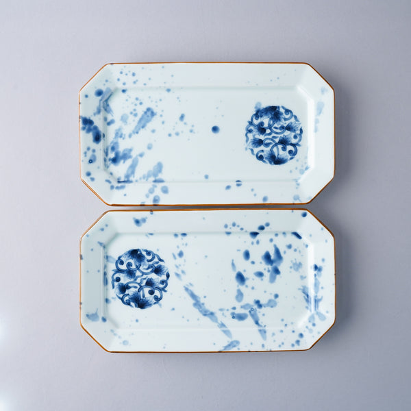 有田焼 隅切長角皿 丸紋唐草 21.5cm 宝泉窯の通販｜【公式】スタジオ