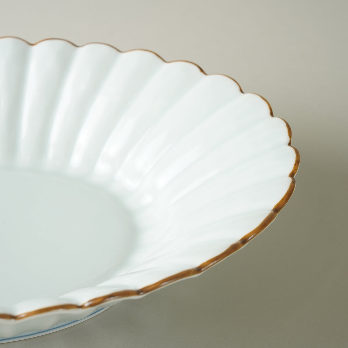 有田焼 渕錆灰釉 菊型楕円鉢 オーバルボウル 25cm Housen Studio1156