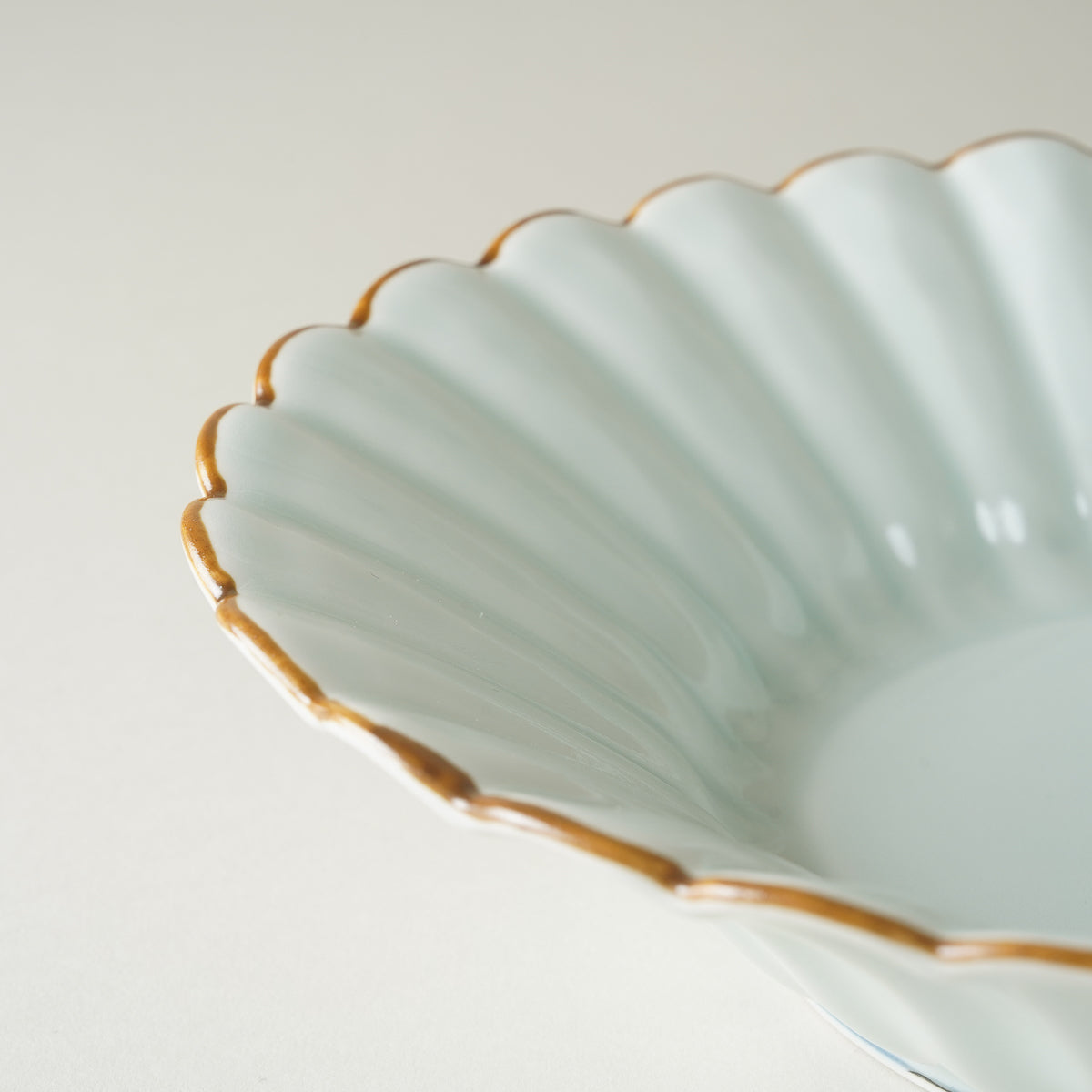 有田焼 渕錆灰釉 菊型楕円鉢 オーバルボウル 25cm Housen Studio1156