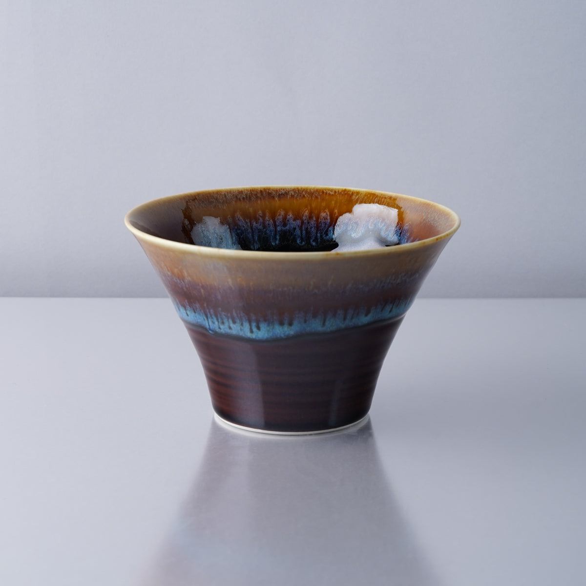 波佐見焼 窯変ver いれこ碗(大) ラーメン丼 16cm/800ml 琥珀 IREKO Studio1156
