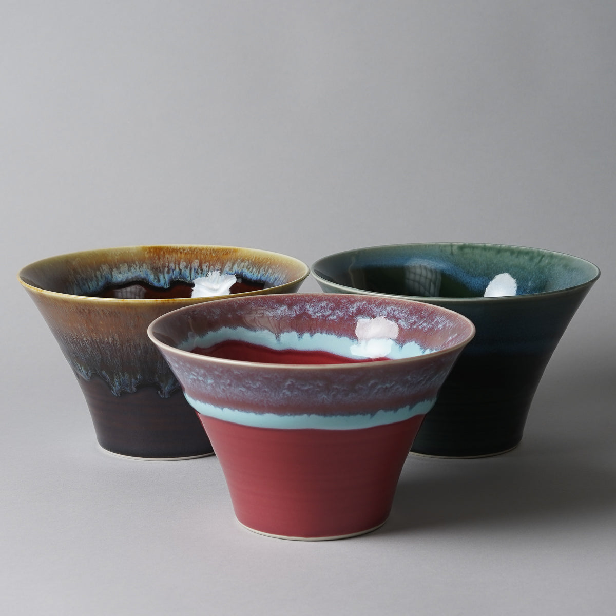 波佐見焼 いれこ碗(大) ラーメン丼 16cm/800ml [窯変ver/3 Colors] IREKO Studio1156