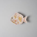 有田焼 錦金叩き 鯛形小皿 10cm ピンク Kouraku Studio1156