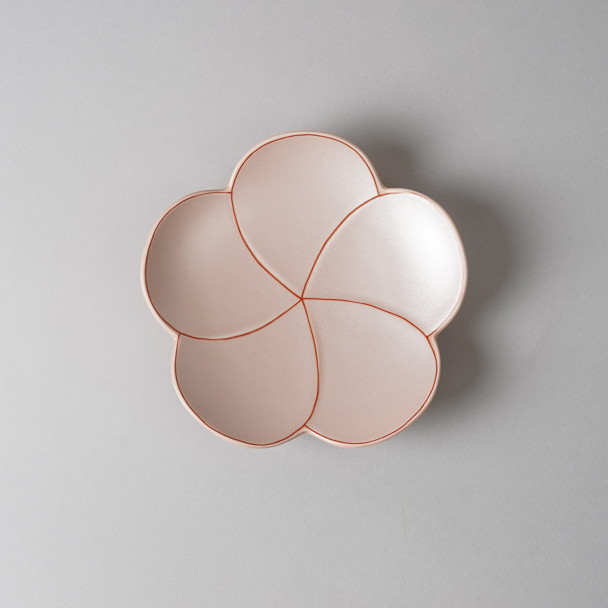 有田焼 捻り梅 銘々皿 15cm 銀彩(ピンク) Kouraku Studio1156