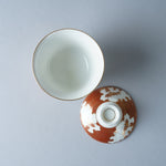 有田焼 錦朱巻金彩魚紋ユリ 蓋物(ふたもの)(小) 9cm/170ml Kouemon Studio1156