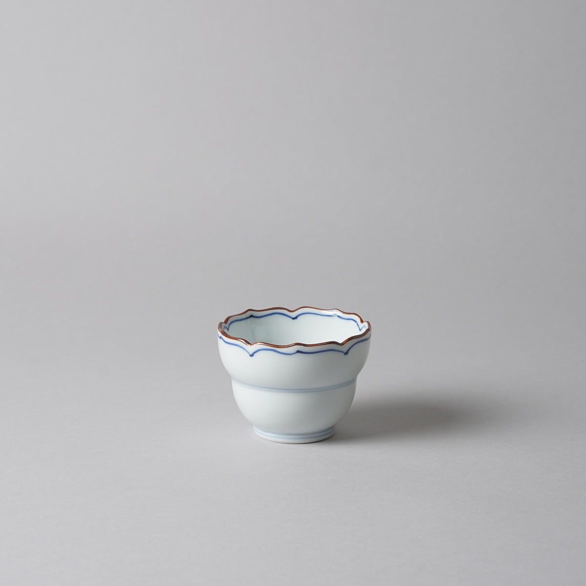 染付 見込筋 渕錆桔梗瓢型 豆鉢 7cm Korin Studio1156