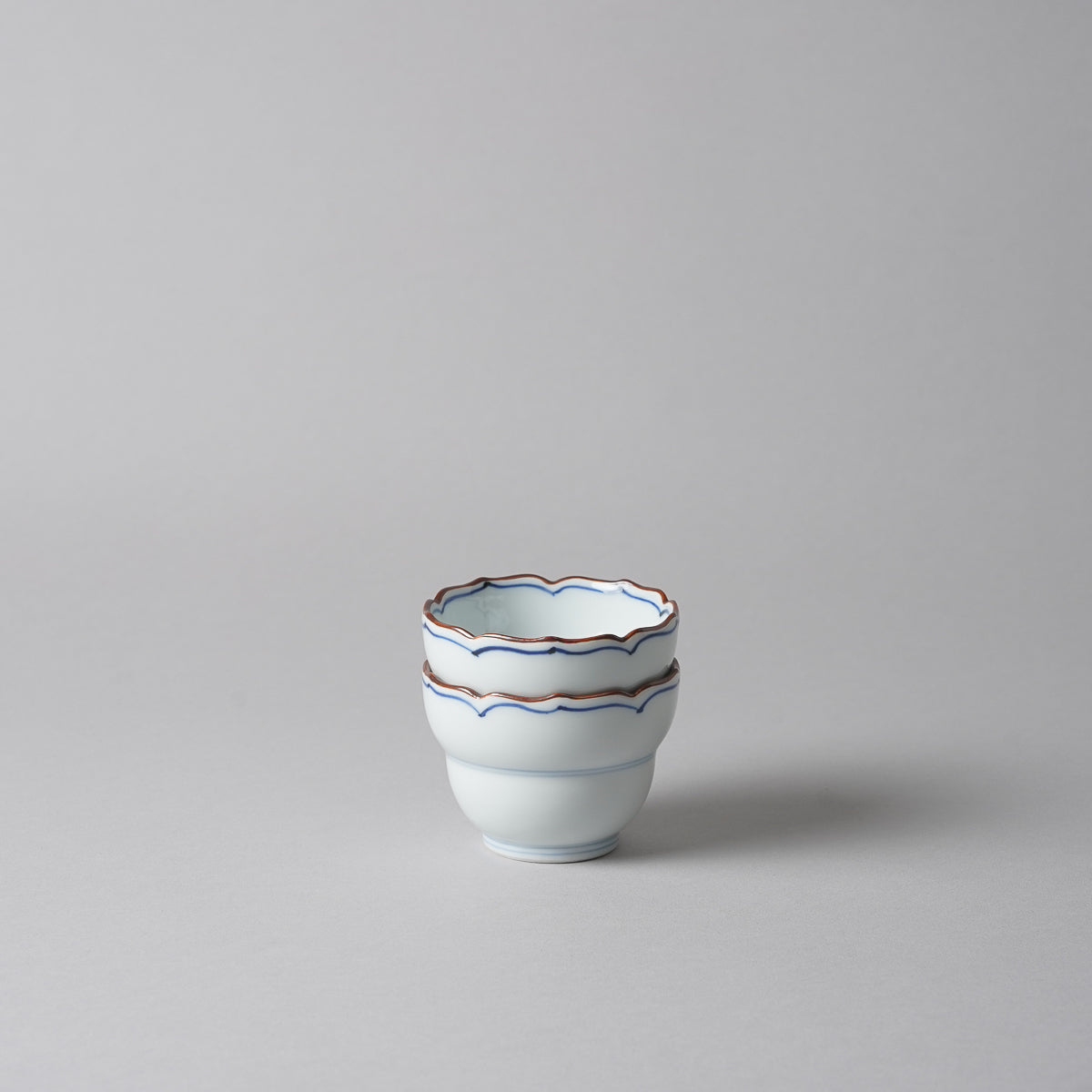 染付 見込筋 渕錆桔梗瓢型 豆鉢 7cm Korin Studio1156