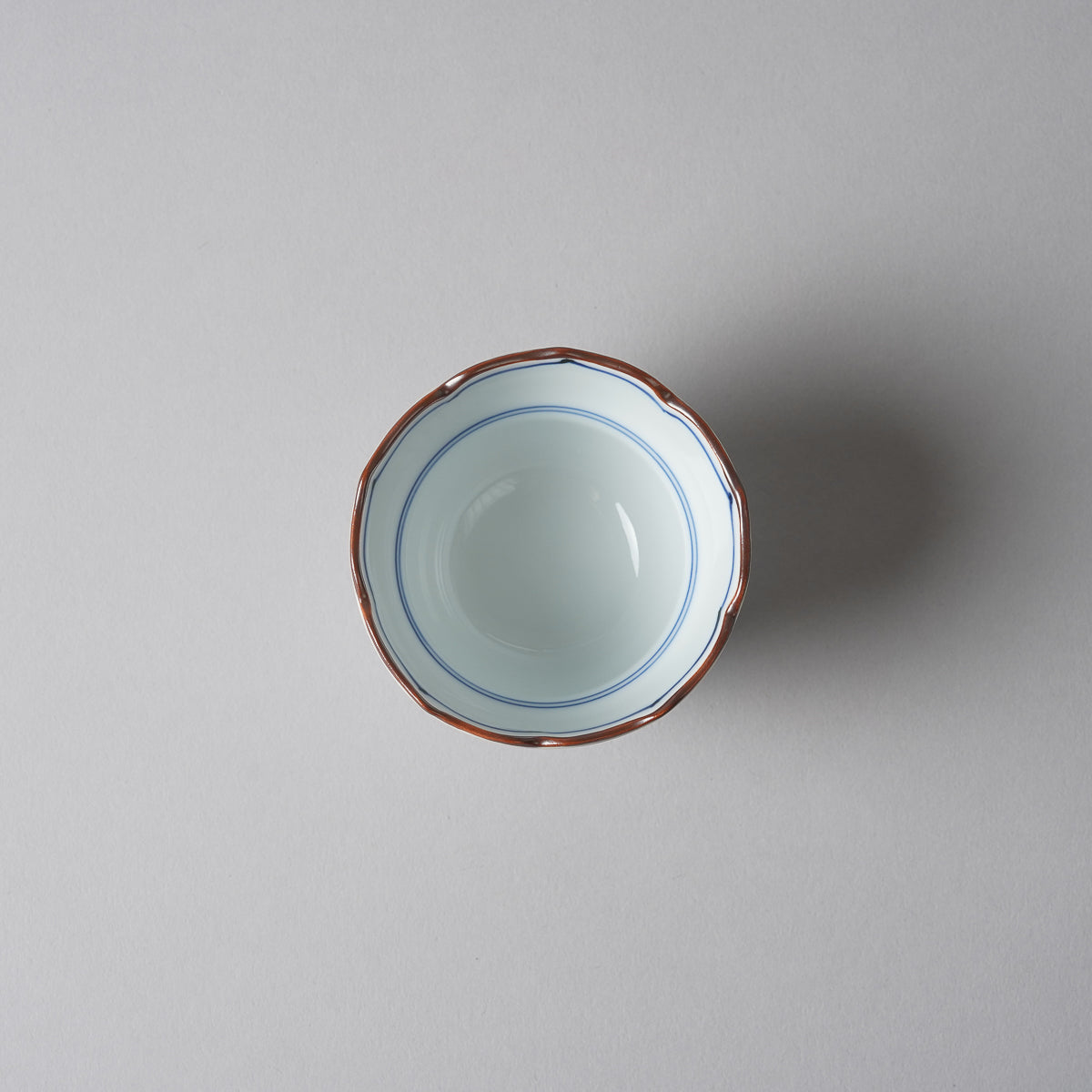染付 見込筋 渕錆桔梗瓢型 豆鉢 7cm Korin Studio1156