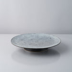 有田焼 泡化粧シリーズ 高台プレート(L) 22.5cm 黒泡雲銀 Kichiemon Studio1156
