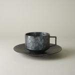 有田焼 コーヒーカップ＆ソーサー(S) 200ml 黒錆絞マット Kanezen Studio1156