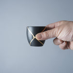 三川内焼 黒マット金継ぎ 片口酒器 290ml ぐい呑み 100ml Hirado-kasho Studio1156
