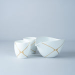 三川内焼 白マット金継ぎ 片口酒器 290ml ぐい呑み 100ml Hirado-kasho Studio1156