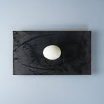 三川内焼 渕雲金 焼〆艶黒 長角皿 24cm Hirado-kasho Studio1156