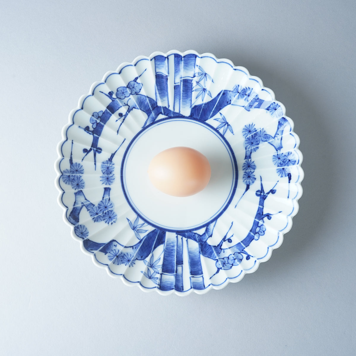 有田焼 染付 松竹梅 菊花皿 21cm Kajiken Studio1156